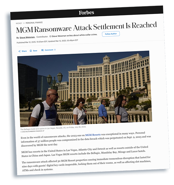Forbes article | MGM Ransomware Attack